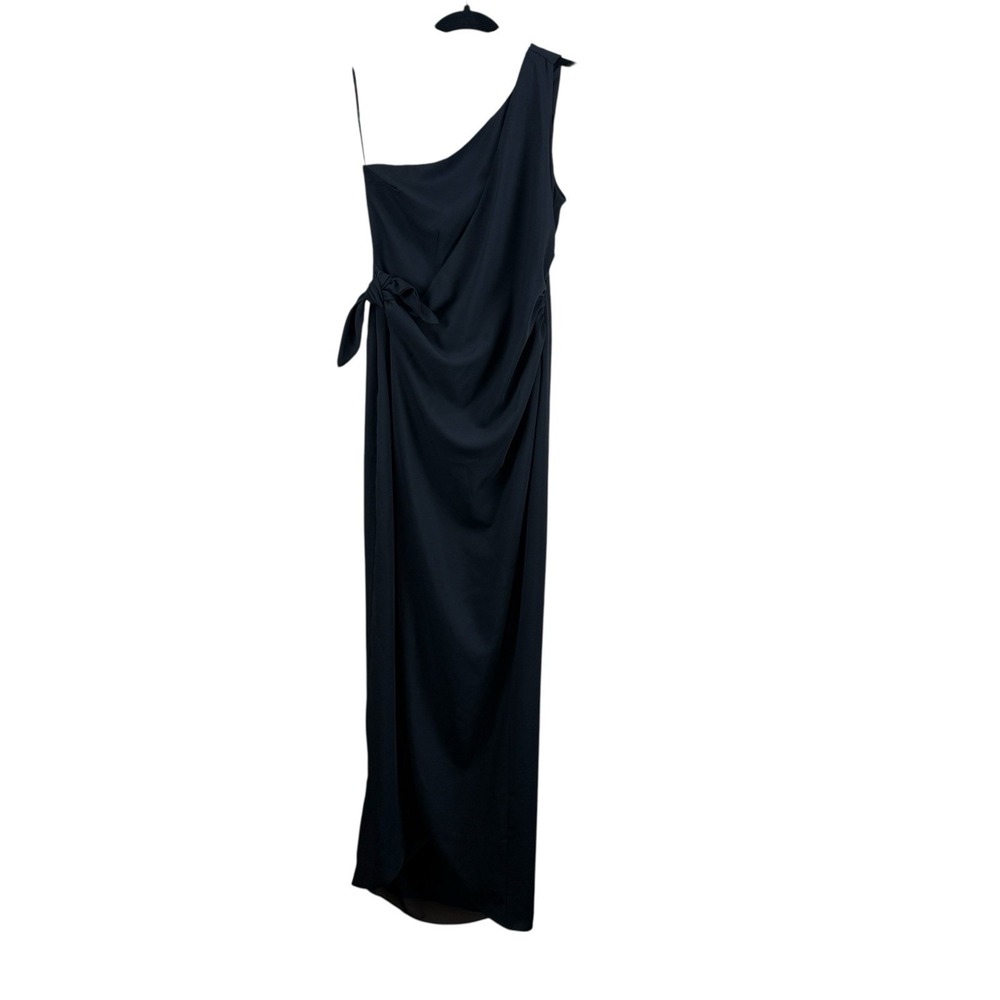 Amanda Uprichard Women's Black One Shoulder Draped Maxi Dress Sz S